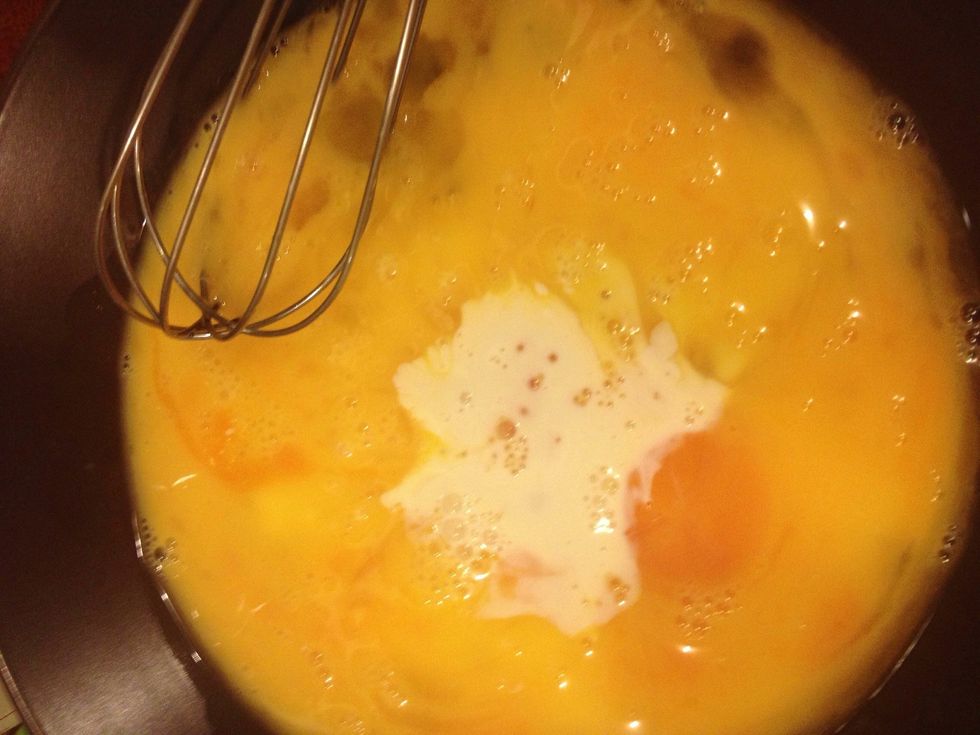 whisk milk and egg together while waiting for the spinach to wilt...