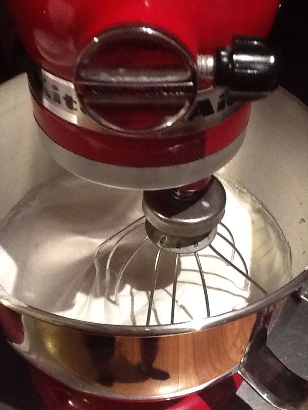 whisk on high until soft pick.