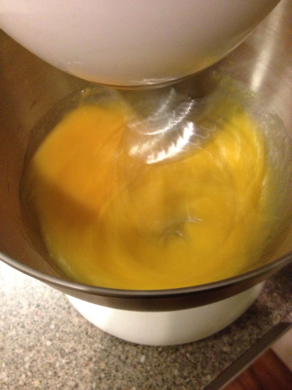 Whisk on high until the mixture turns beautiful