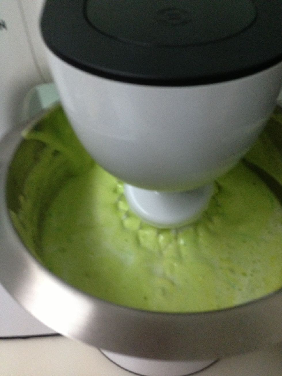 Whisk on low speed for 1 min.