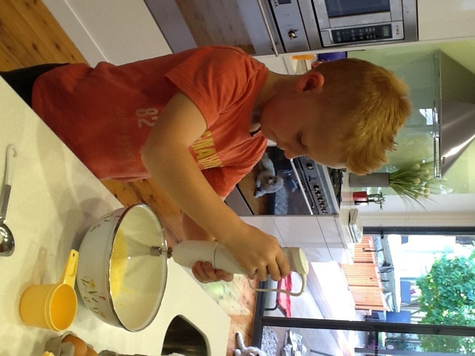 Whisk the egg, butter,milk, sugar & vanilla in a bowl.