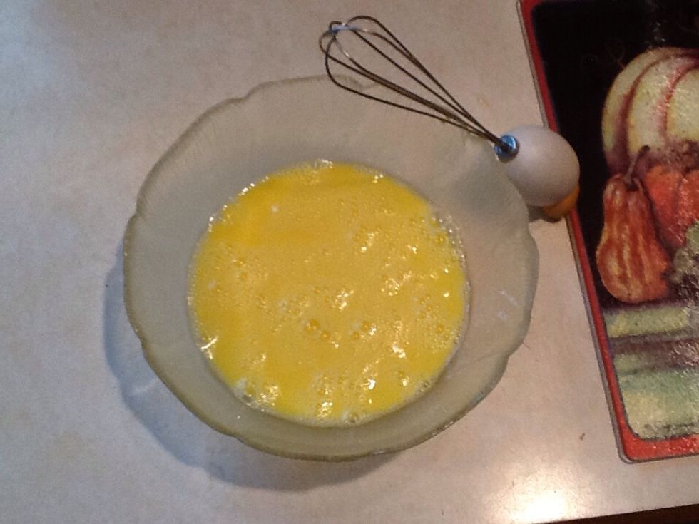 Whisk the eggs till it looks like this.