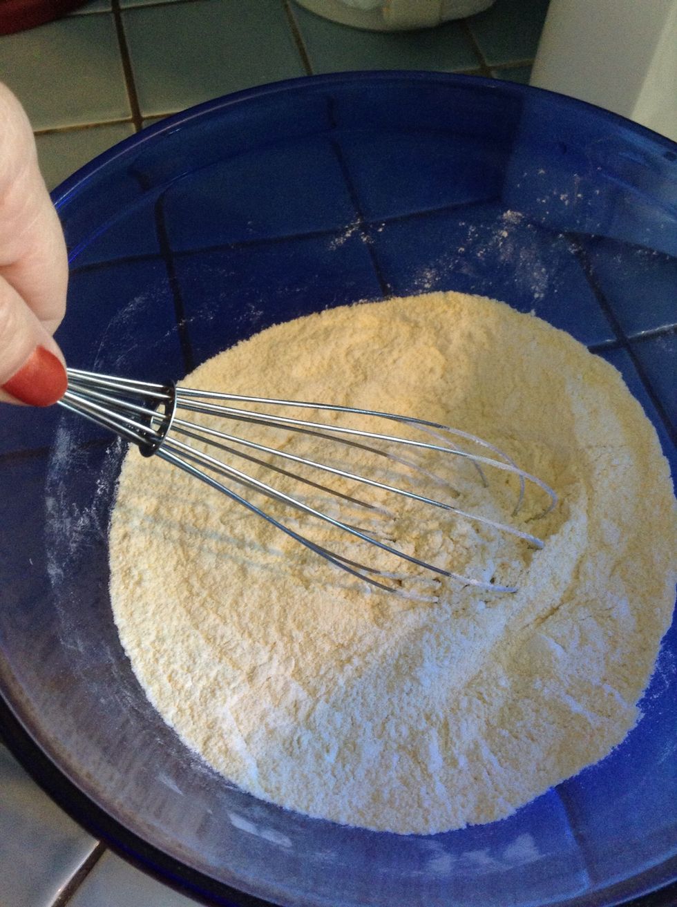 Whisk the mixture together.