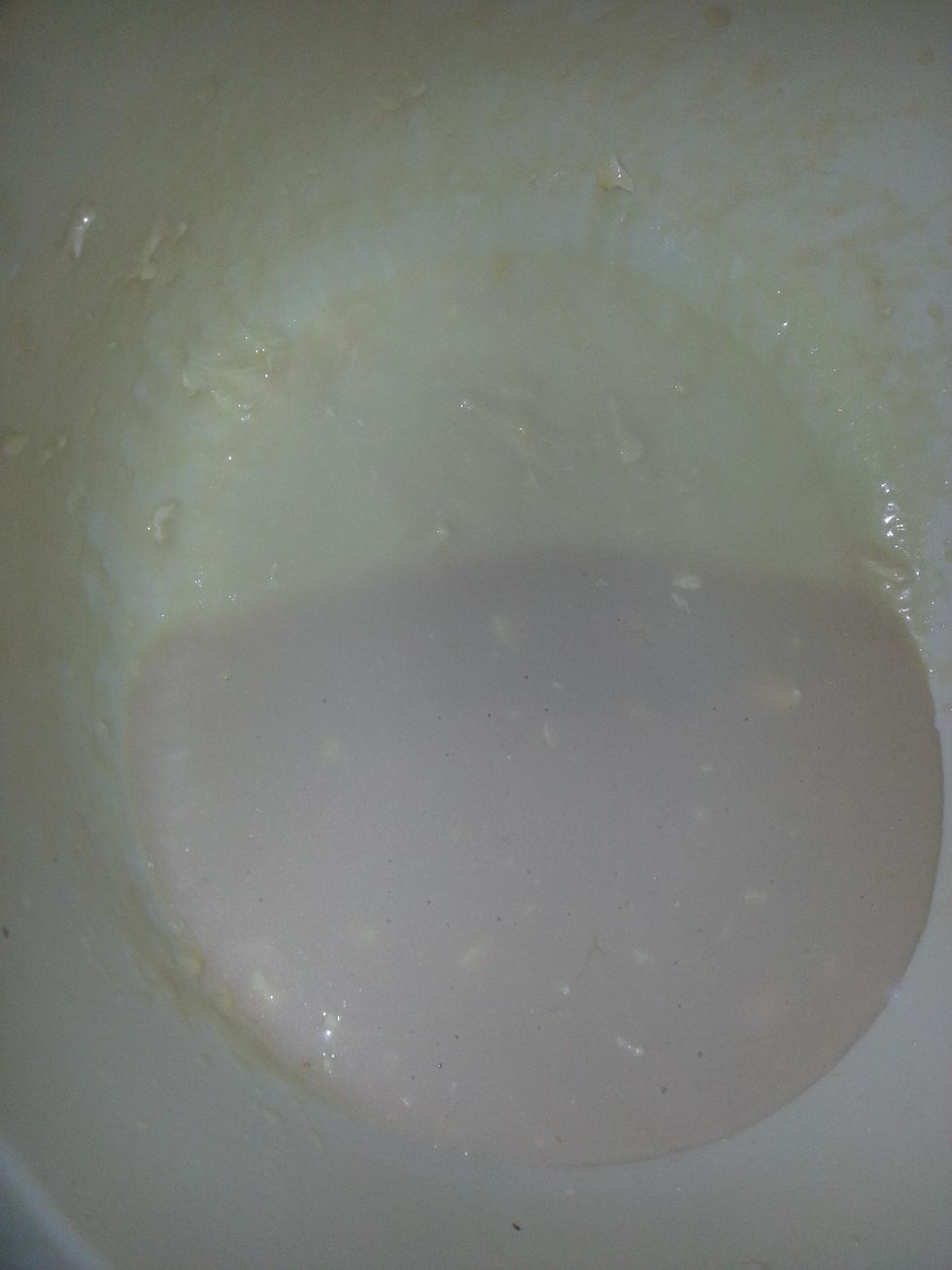 Whisk the remaining 1/2 cup brown sugar, the remaining 1 tablespoon oil, egg, egg white, buttermilk, milk, butter and vanilla extract in a medium bowl until well combined