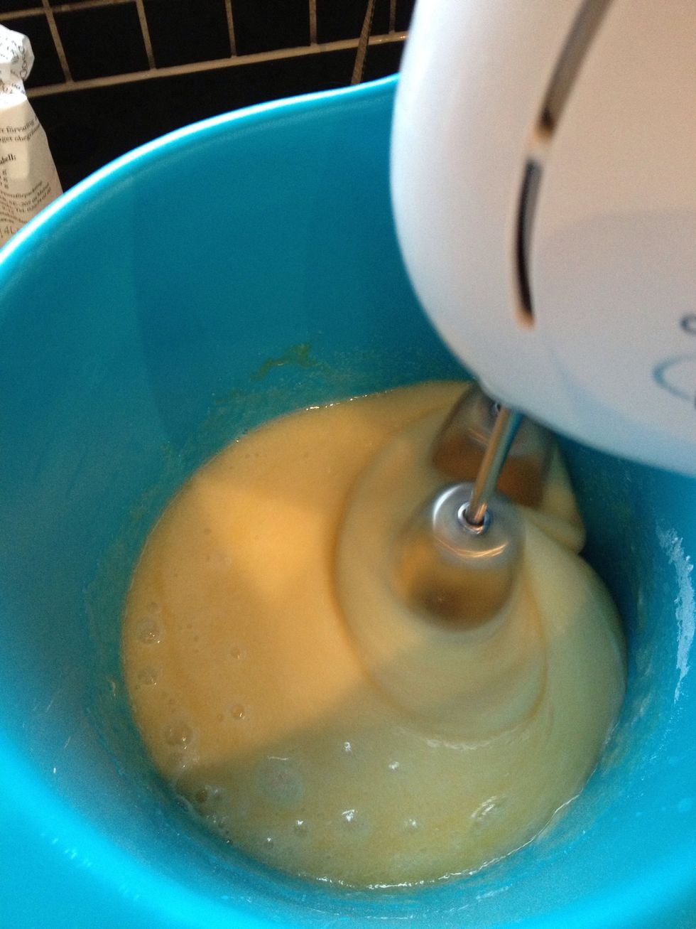 Whisk them until it gets white and fluffy. \ud83d\udc39