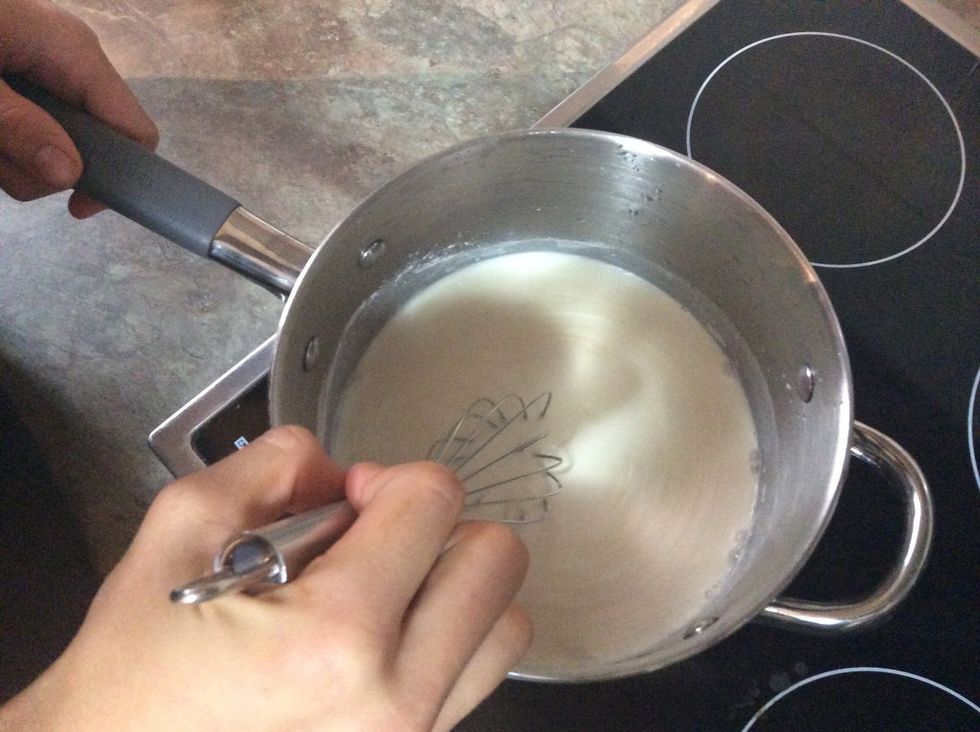Whisk to combine flour and milk.