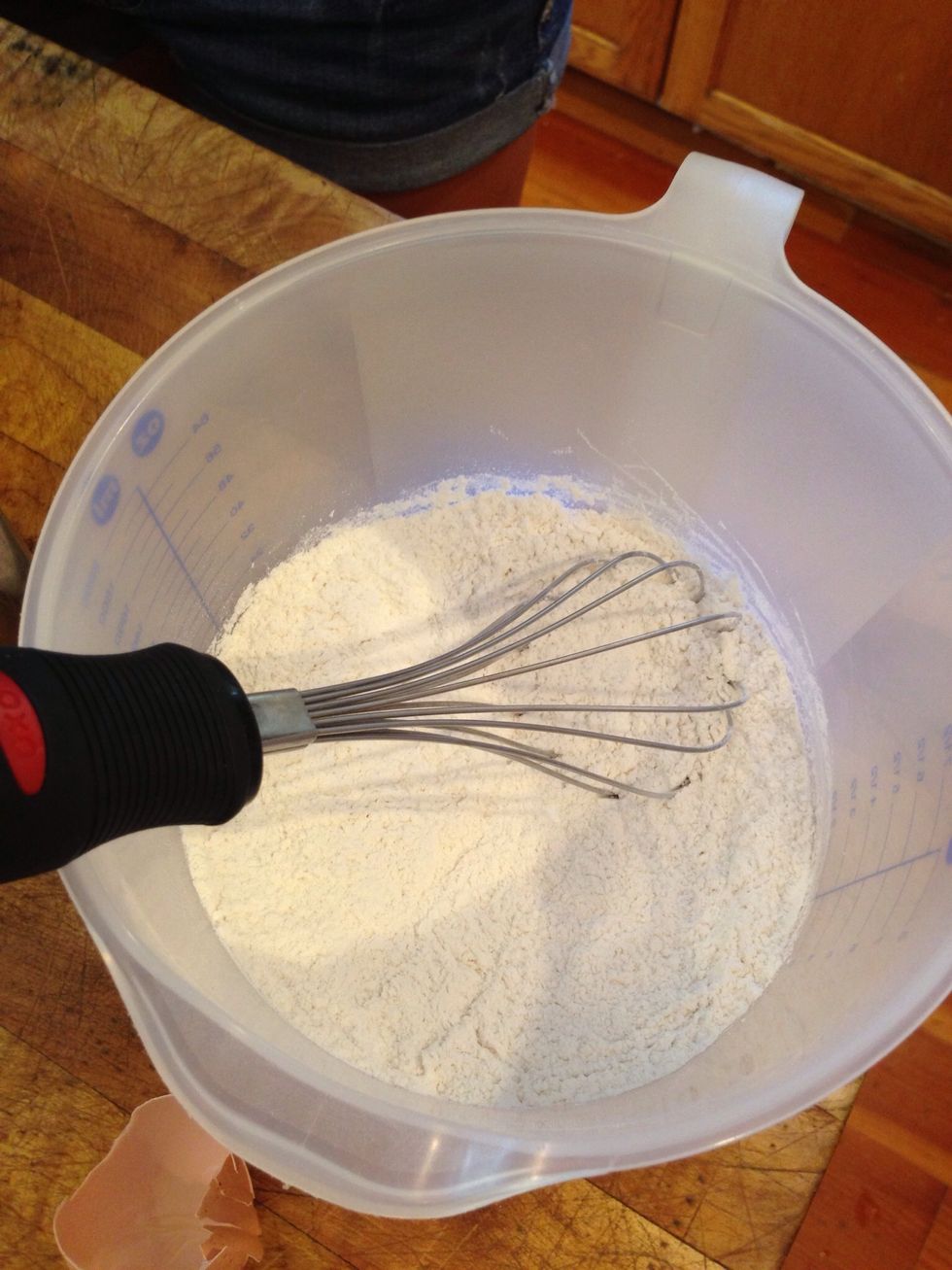 Whisk together flour, baking powder, and salt.