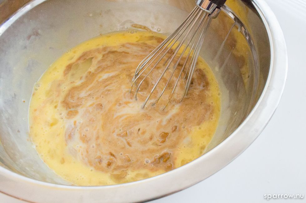 Whisk together ingredients.