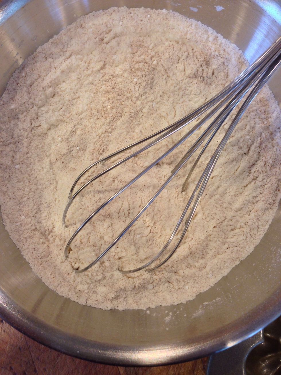 Whisk together spices, and all dry ingredients.
