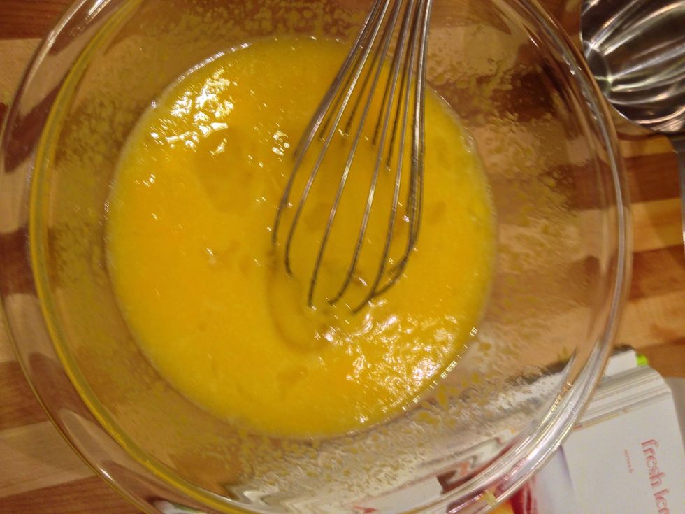 whisk together the combined ingredients until you get a uniformed consistency