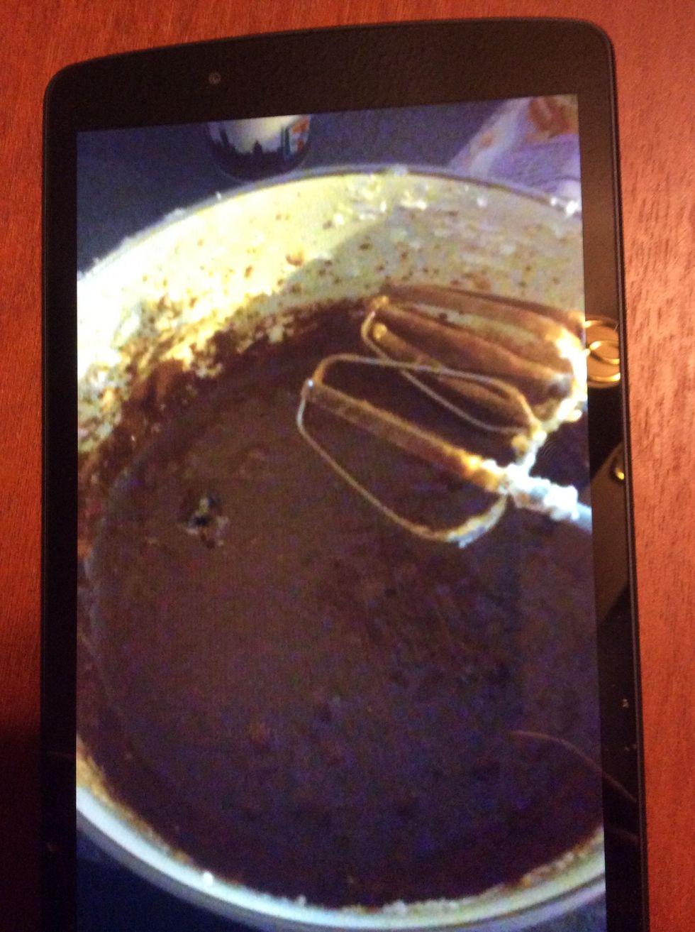 Whisk together the pudding mixes and milk; mixing well.