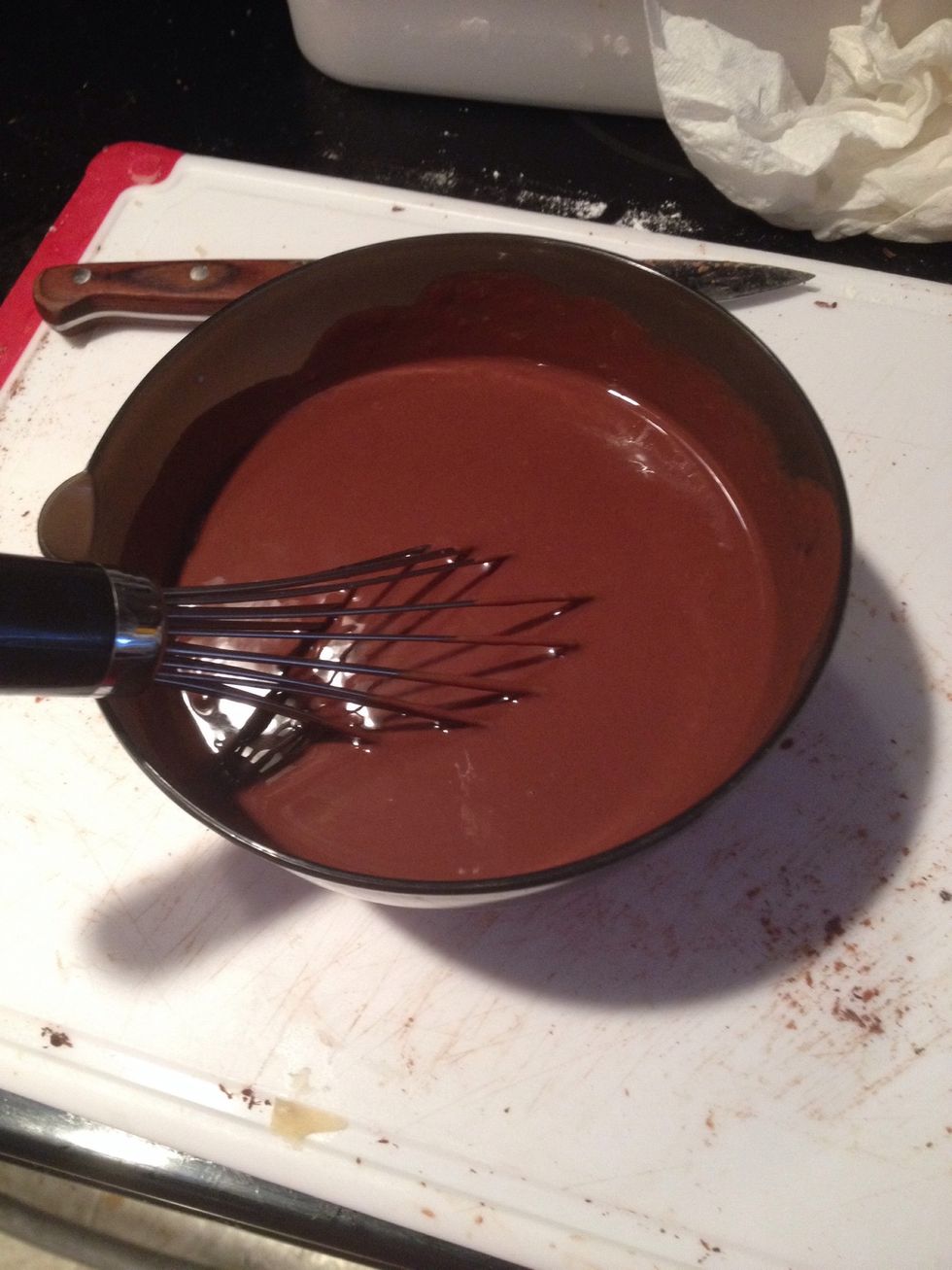 Whisk until it has become a chocolate filling :)