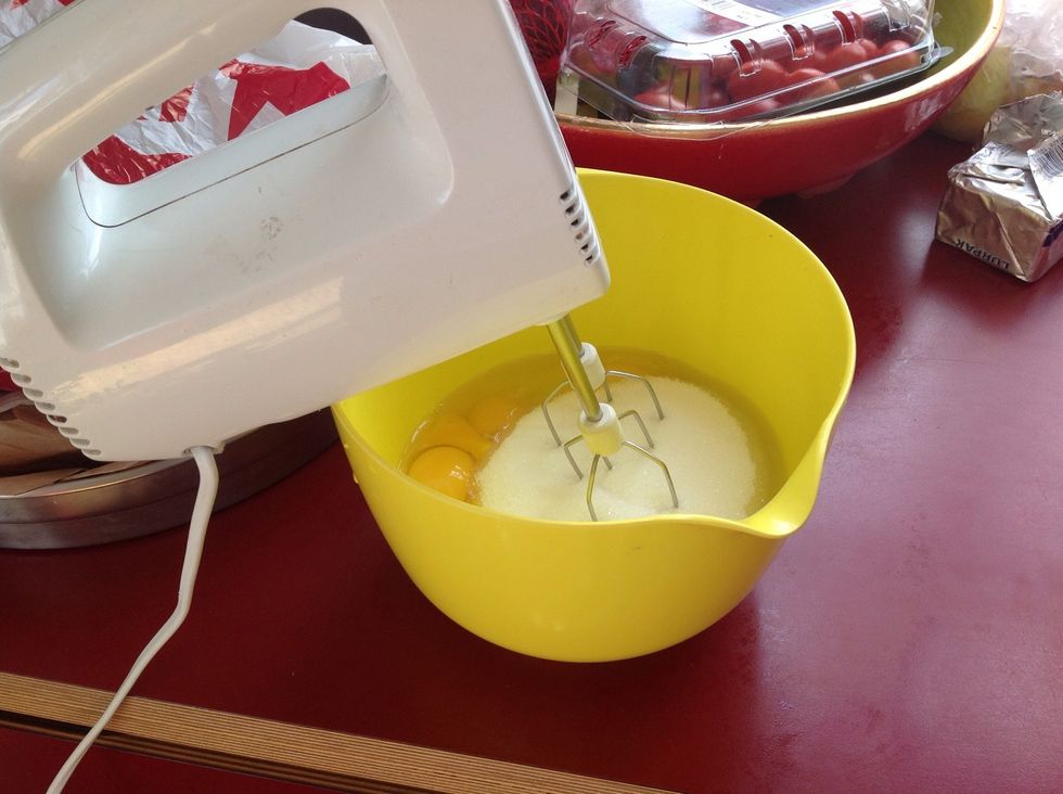 Whisk until it is airy and almost white