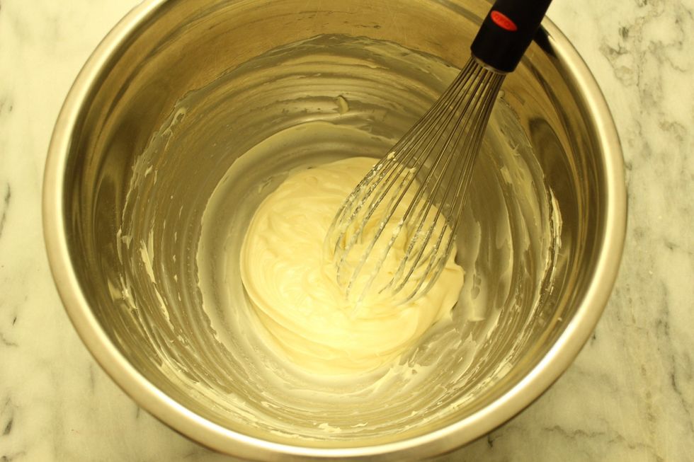 Whisk until smooth and well mixed. Set aside.