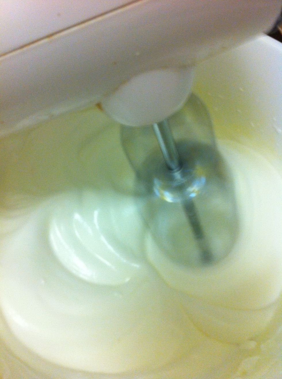 Whisk until stiff peaks form. I whisked for about 5 minutes.