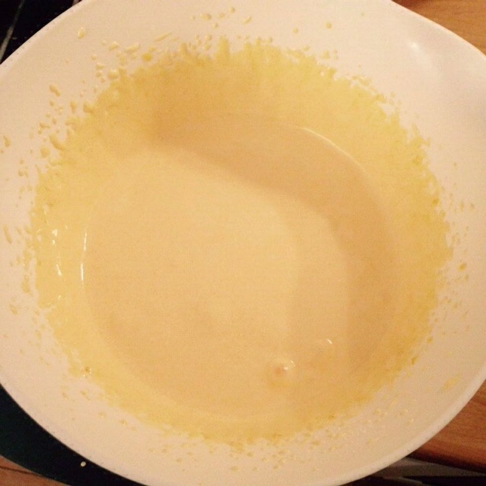 Whisk until you achieve a creamy clear mix