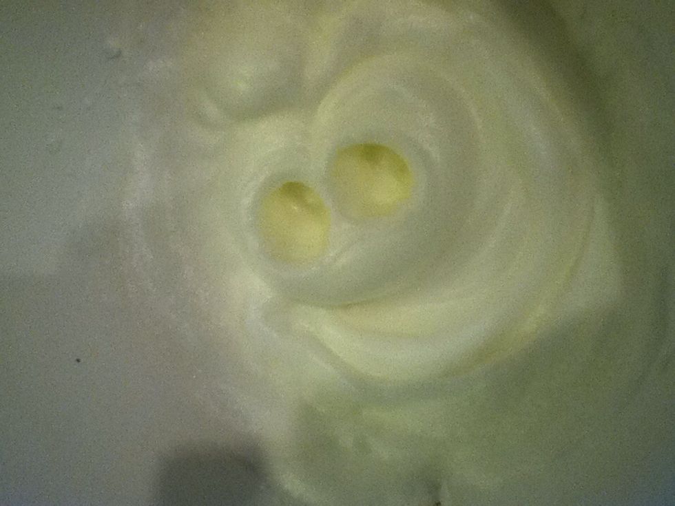Whisk untill there are no bubbles left, and it is stiffer! \ud83d\udc95
