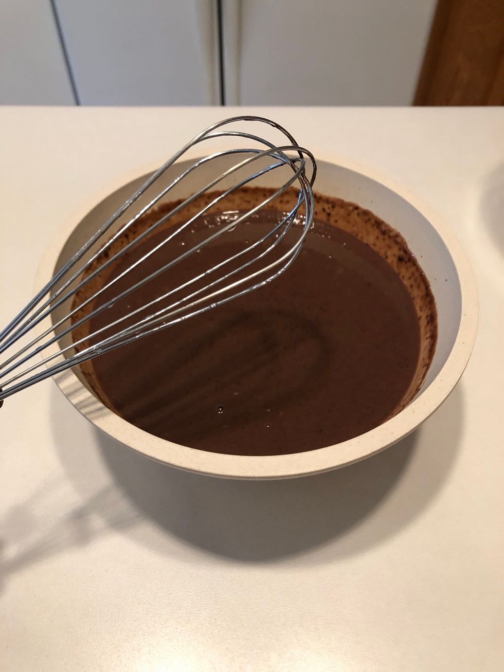 Whisk well until granules are dissolved and pudding is smooth. Let sit in the fridge for 5 minutes to thicken.