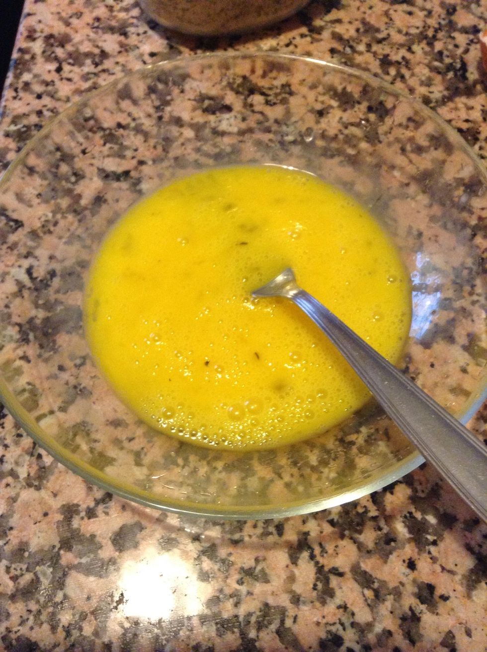 Whisk your eggs with a pinch of salt.