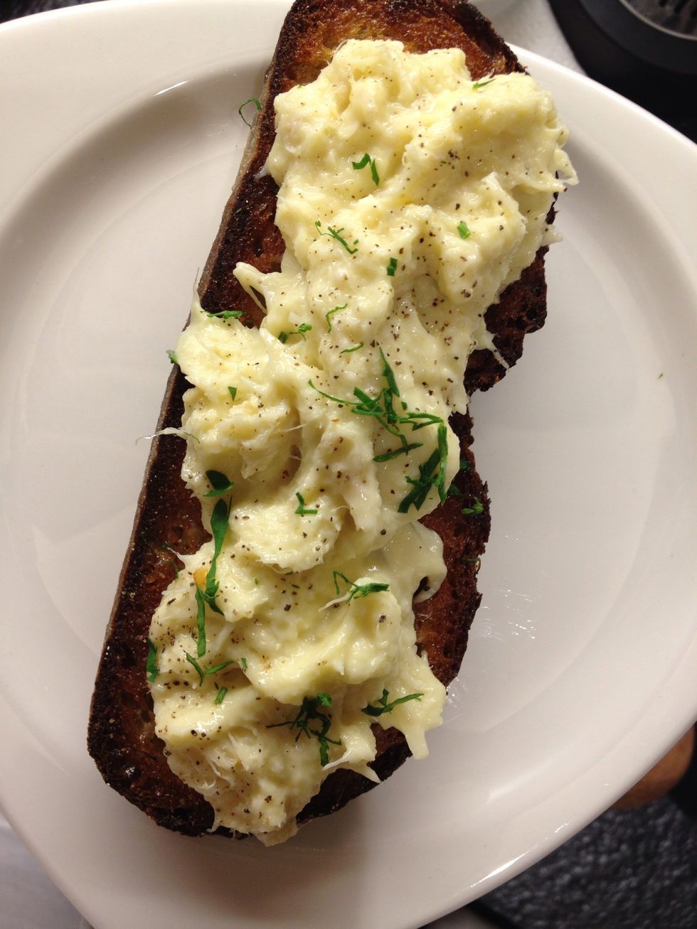 White and fluffy. You will have better yield if you add some potatoes into the mixture.