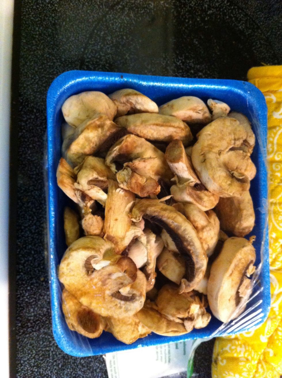 White mushrooms (cook these prior to putting them on the Portobellos).