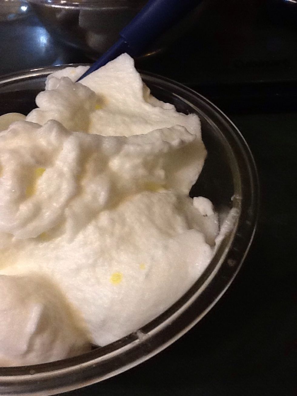 Whites beat until fluff not dried