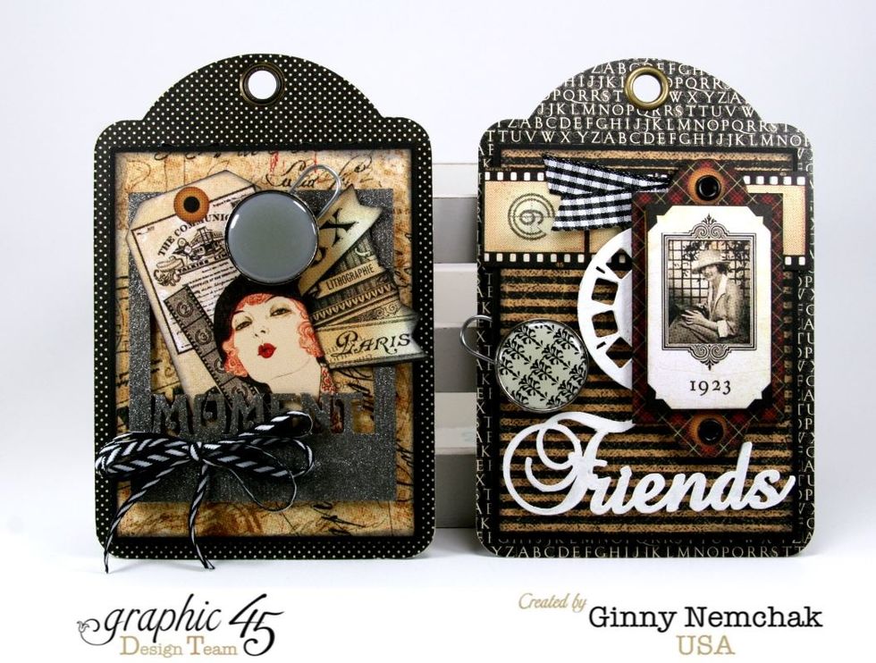 Why not include fun chipboard pieces altered to coordinate? These add a ton of character  and detail.