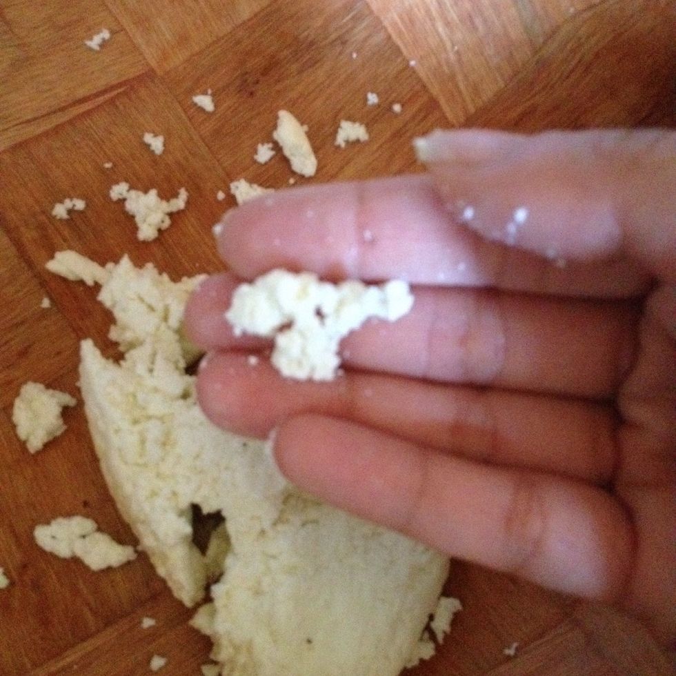 Will look crumbly and we now need to massage it for 15-20 min until it's soft and comes together