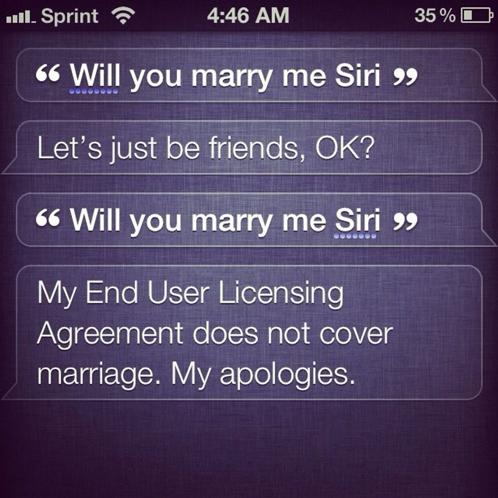 "Will you marry me Siri?"