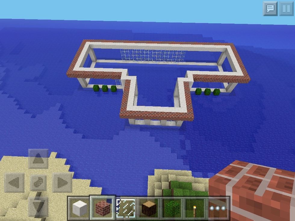 Windows and brick is added