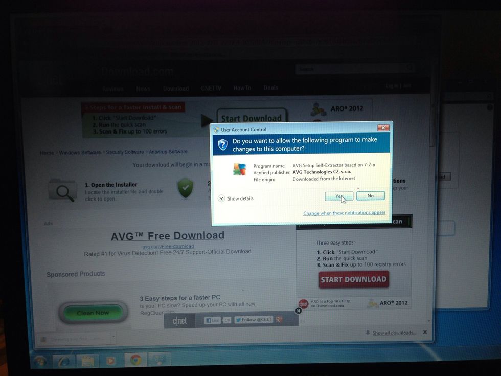 Windows will ask you for confirmation that you want to install this software. Click "yes".
