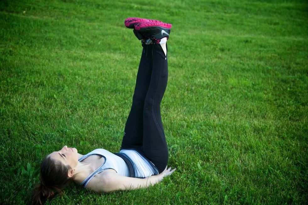 WINDSHIELD WIPERS:  Lay on your back with legs together. Begin by lowing legs to the right, keeping both hips on the floor. Hold this position, then bring legs back up and over to the left side.