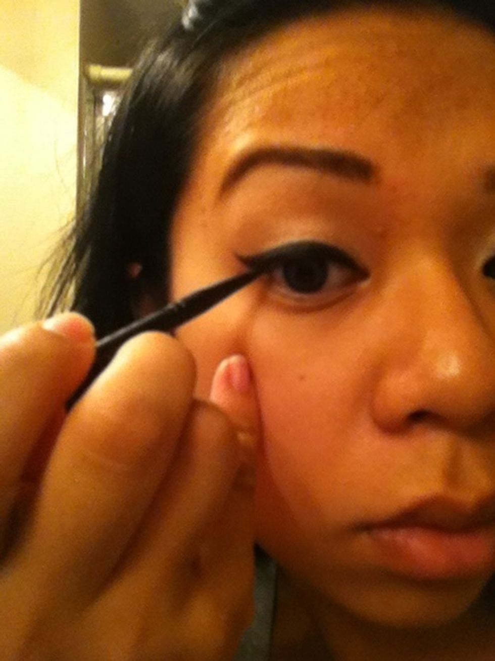 Wing it up towards the outside. You can make it however long or thick you like it.
