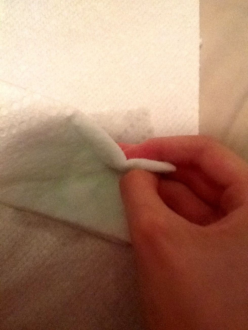 Wipe of any residue off your nail then wipe dry with dry part. Repeat on all nails.