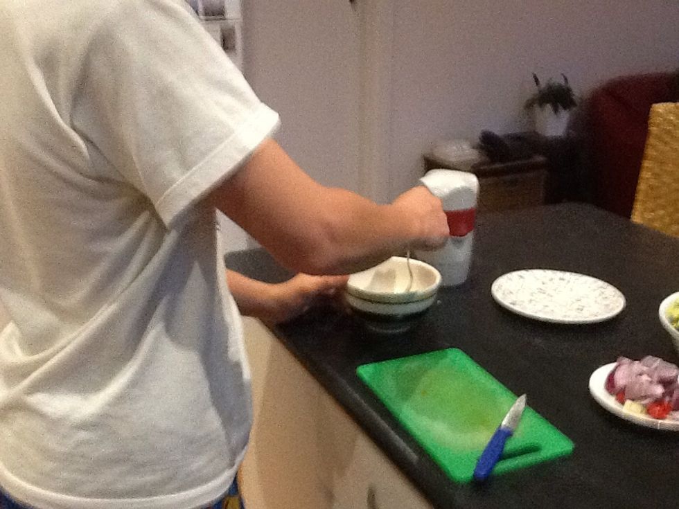 Wish the ingredients excluding the asparagus until they are well combined