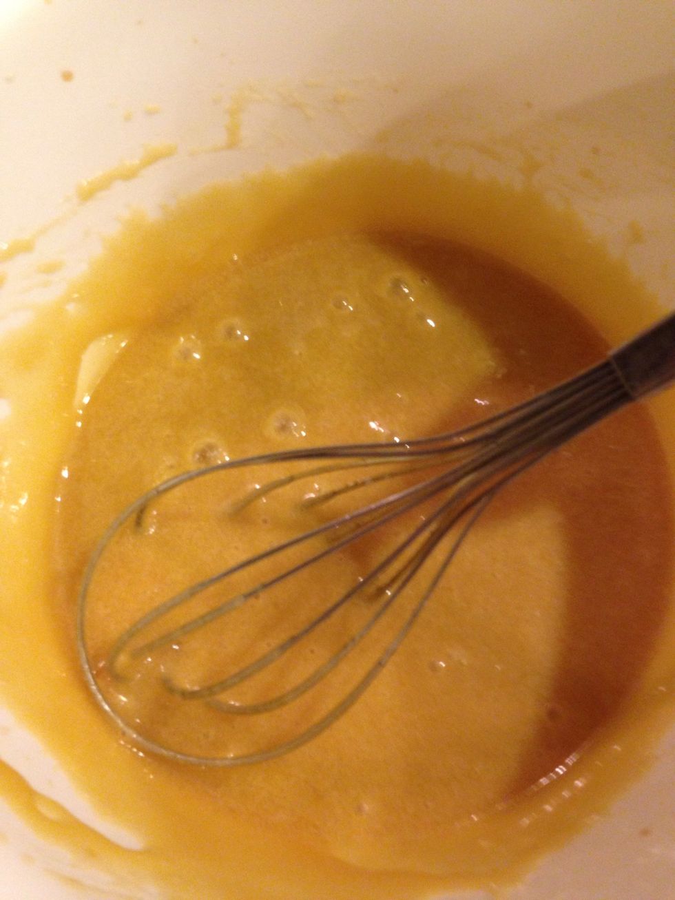 Wish until smooth. Let sit for a few mins wish again. Repeat until thick and shiny.