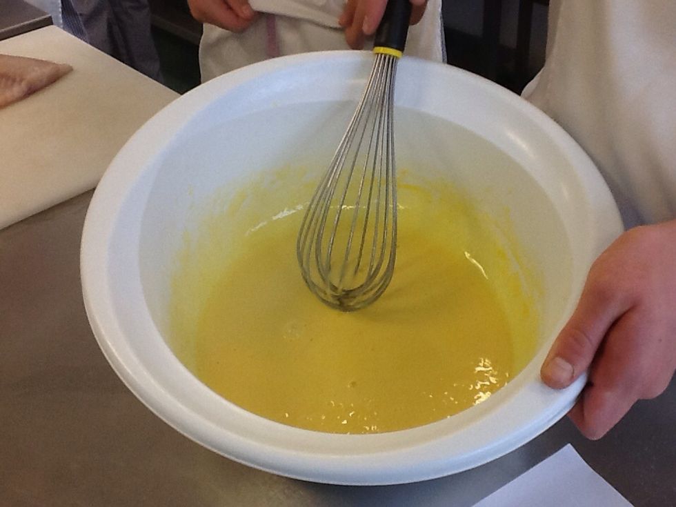 Wisk ingridients together till they are thick and mousse like