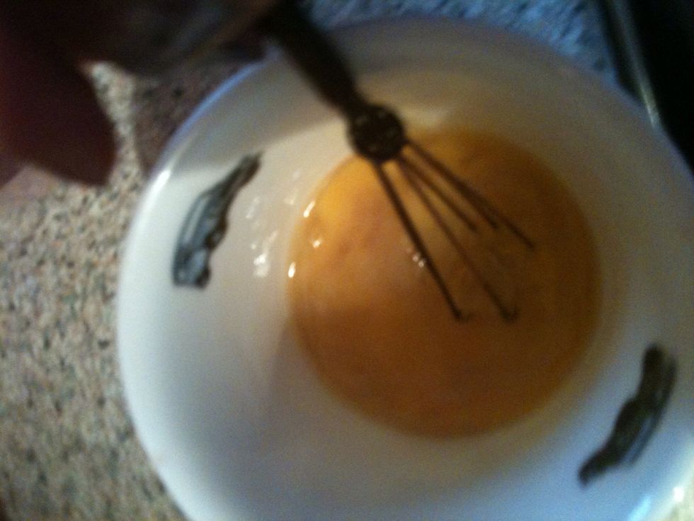 wisk the egg in a seperate cup :)