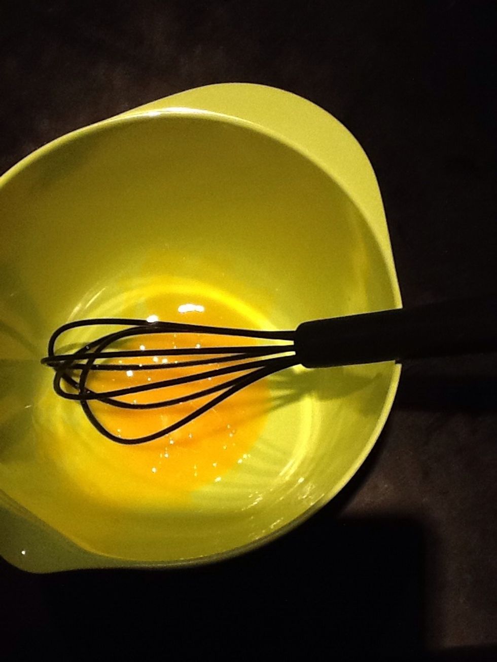 Wisk the yolk.