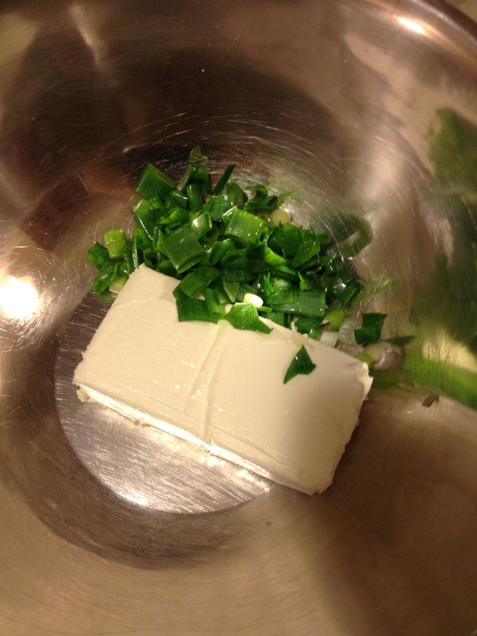 With 3 green onions, chopped