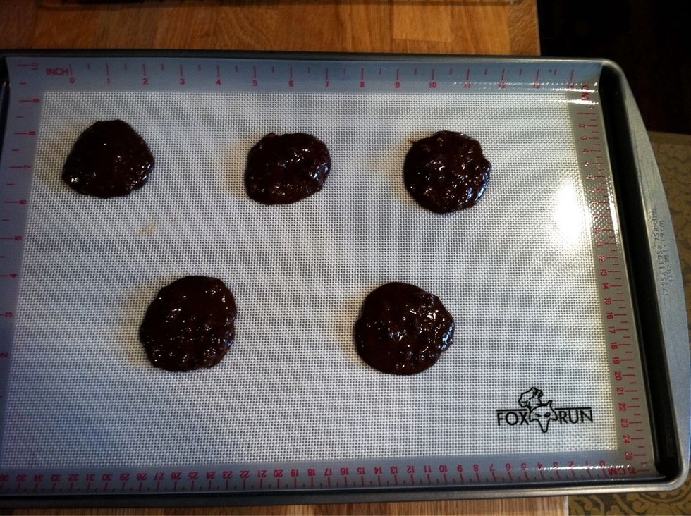 With a 2ounce cookie scoop or a generous tablespoon, scoop batter onto the prepared baking sheets. Scoop 5 cookies on each pan which are 4 inches in diameter and 3 inches apart.