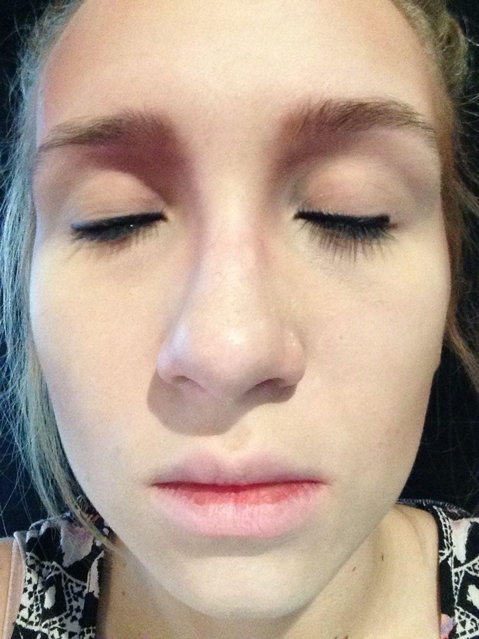 With a black pencil draw a line. It doesn't have to be perfect.