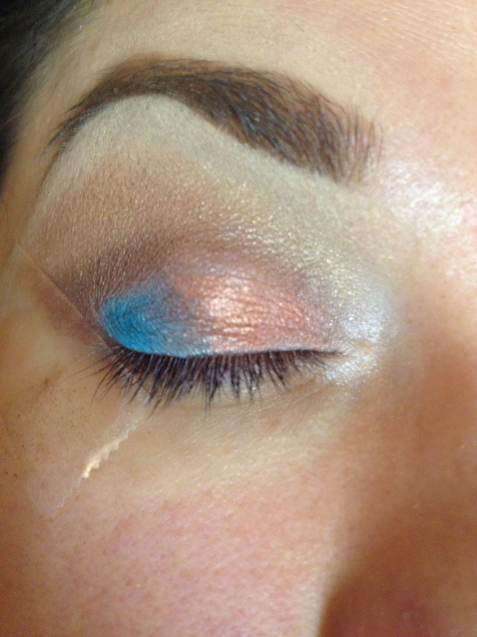 With a clean brush, blend the rust and real into each other.