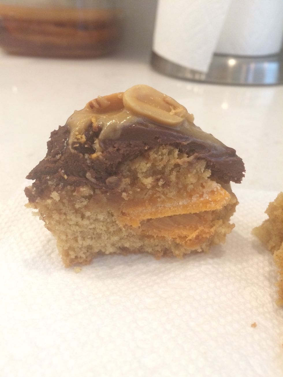 With a delicious peanut butter crunch inside! Enjoy! -Piper