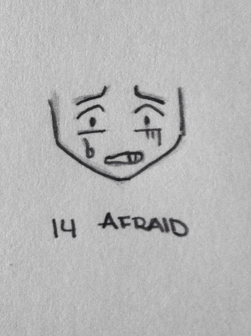 With a pale or tense face,..