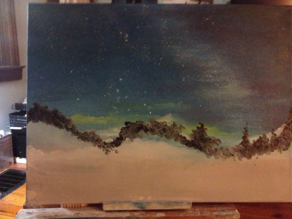 With a pinky and some brown and black, choose your foreground.