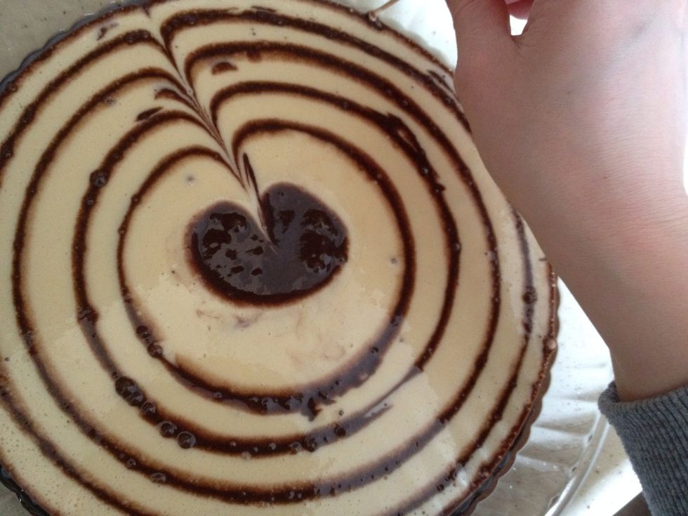 With a toothpick make shapes on it. Use your imagination \u263a\ufe0f