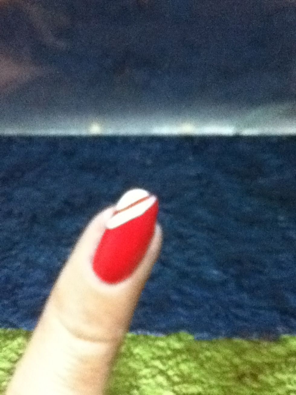 With a white striper create two thin lines next to each other