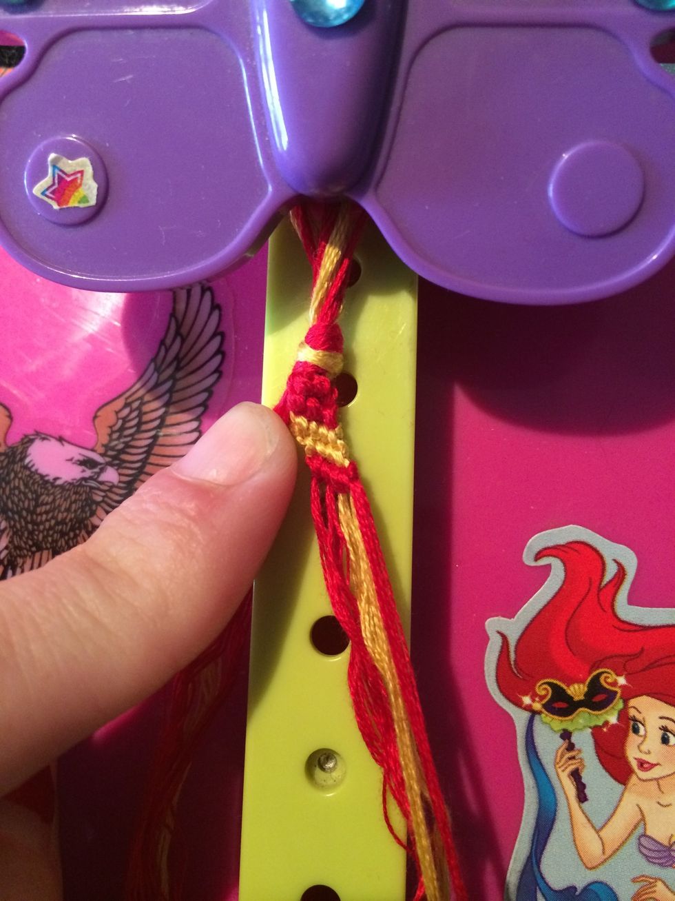 With all five rows done it's time to work on the left side.