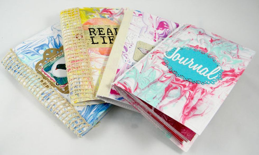 With all of my Gelli prints, I made 8 journals, each one a different color scheme.